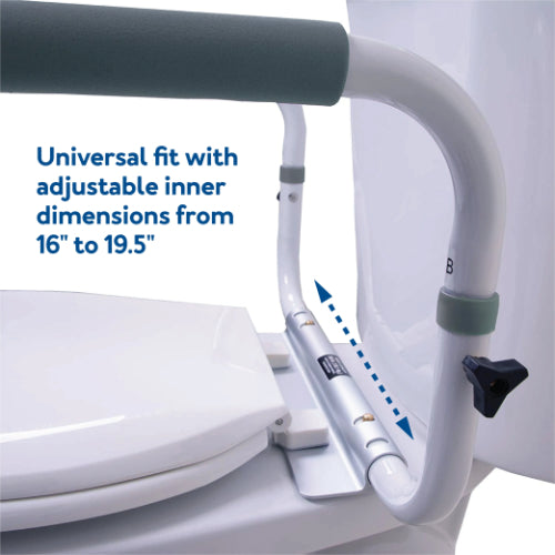 Carex Toilet Safety Frame, Adjustable and Secure Support Rail