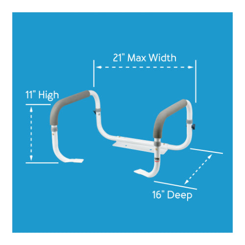Carex Toilet Safety Frame, Adjustable and Secure Support Rail