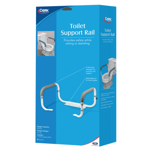 Carex Toilet Safety Frame, Adjustable and Secure Support Rail