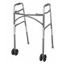 Drive Medical Two Button Bariatric Adult Folding Walker with Wheels