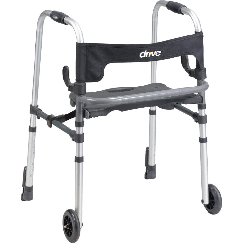 Drive Medical Clever-Lite Walker with Seat and Push-Down Brakes