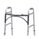 Drive Medical Folding Walker with 5 Inch Wheels and Two Button Release, Aluminum Frame
