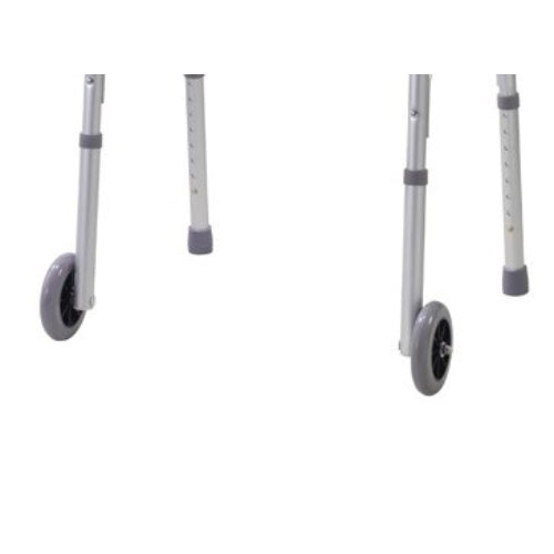Drive Medical Folding Walker, 2-Button with 5 Inch Wheels, Adult