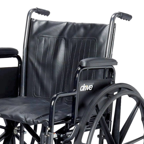Drive Medical Silver Sport 2 Wheelchair with Detachable Full Arms and Swing Away Footrest, 16 Inches Seat