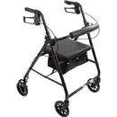 ProBasics Aluminum Rollator with Loop Brakes and Soft Seatand Folding Storage Pouch, Black