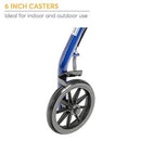 Drive Medical Aluminum Rollator 4 Wheel with Pouch and Padded Seat Blue, 2 pack