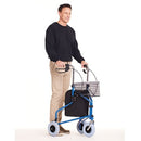Drive Medical Rollator 3-Wheeled with Pouch, Basket and Loop Brake, Flame Blue