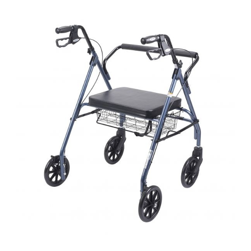 Drive Medical Bariatric Steel Rollator Oversize with Loop Basket, Blue, Pack of 2