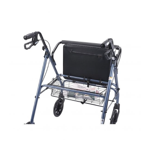 Drive Medical Bariatric Steel Rollator Oversize with Loop Basket, Blue, Pack of 2