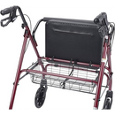 Drive Medical Bariatric Steel Rollator Oversize with Loop Basket, Red