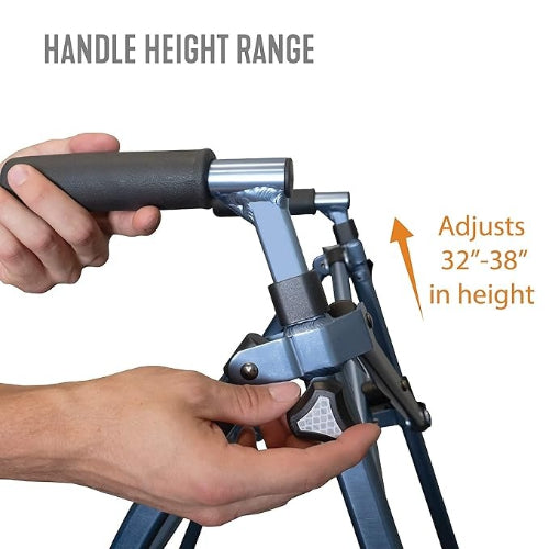 Stander EZ Fold-N-Go Lightweight 2-Wheel Walker, Cobalt, Blue