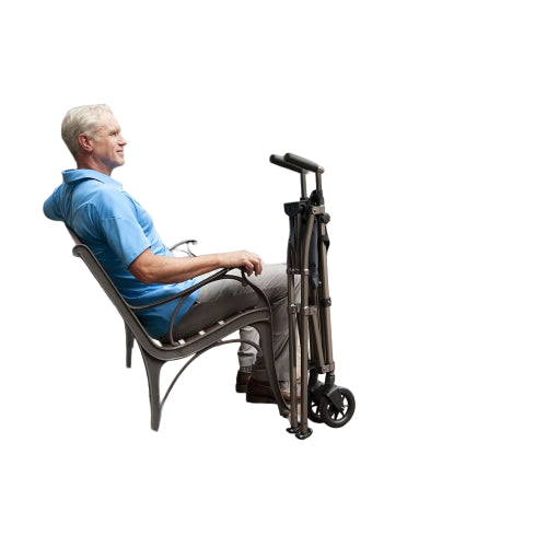 Stander EZ Fold-N-Go Lightweight 2-Wheel Walker, Cobalt, Blue