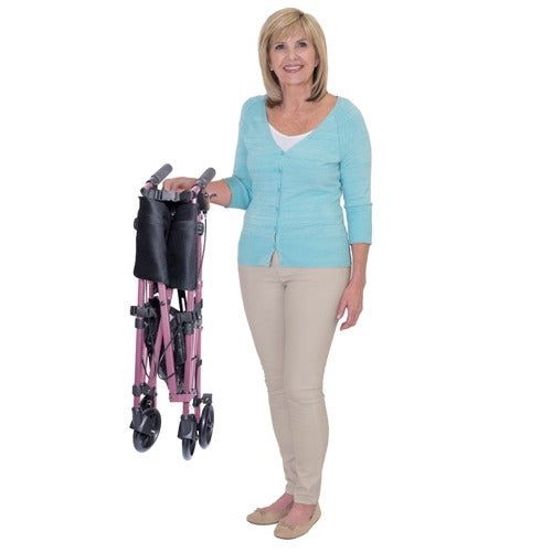 Stander EZ Fold-N-Go Lightweight Folding Rollator, Regal Rose, Pack of 2