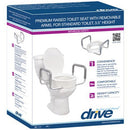 Drive Medical Elevated Toilet Seat with Arms for Elongated Toilets, Pack of 2