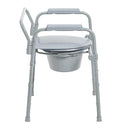 Drive Medical 3-in-1 Folding Steel Commode with Bucket and 350 lbs Capacity, Case of 2