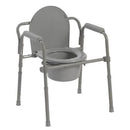 Drive Medical 3-in-1 Folding Steel Commode with Bucket and 350 lbs Capacity, Case of 2