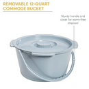 Drive Medical Commode Folding Steel 3-in-1 Comp Edge Line with Adjustable Height, Grey, case of 4