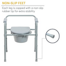 Drive Medical Commode Folding Steel 3-in-1 Comp Edge Line with Adjustable Height, Grey, case of 4
