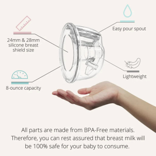 Zomee Z2 Breast Pump with Hands Free Cups
