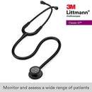 3M Littmann Classic Stethoscope with Tunable Dual-Sided Chestpiece – Black Tube, 27 Inches