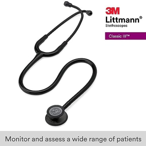 3M Littmann Classic Stethoscope Chestpiece Black Tube , 27 Inch