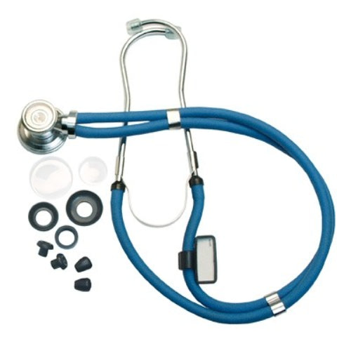 Graham Field Sprague-Rappaport Neon Blue Stethoscope 22 Inches with interchangeable chestpieces, diaphragms, and bells, Moovkart