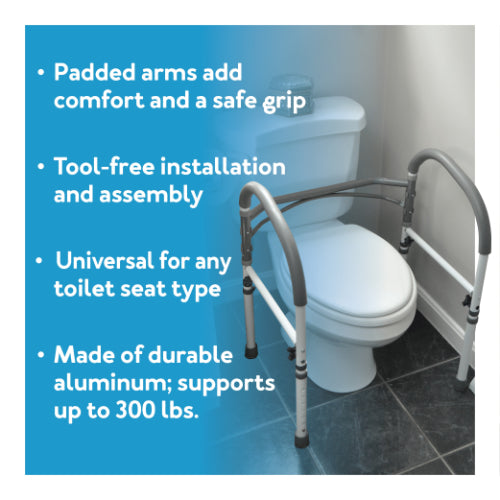 Carex Stand Alone Bathroom Safety Adjustable Rail