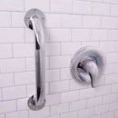Carex 12 Inches Textured Chrome Steel Grab Bar with Mounting Kit, 2 Pack