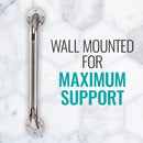 Carex 18 Inches Textured Steel Chrome Wall Grab Bar for Bathroom Support, 2 Pack