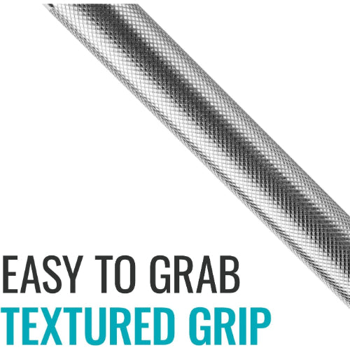 Carex Textured Chrome Wall Steel Grab Bar, 18 Inch, Pack of 2