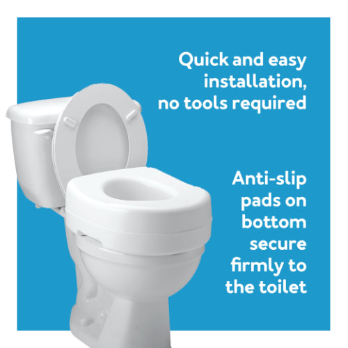 Carex Raised Toilet Seat with Rubber Pads