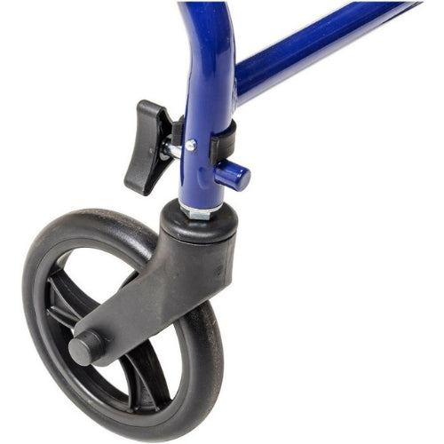 Drive Medical Steel Rollator with 6 Inch Wheels, Height Adjustable, Knocked-down, Blue