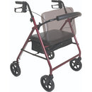 Drive Medical Bariatric Rollator with 8 Inch Wheels Burgundy, 2 Each