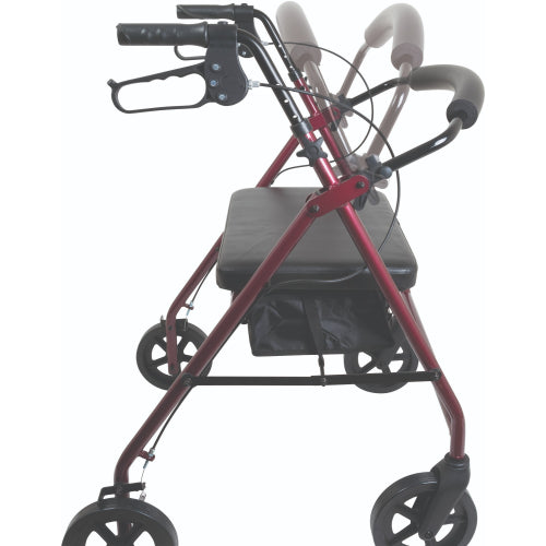 Drive Medical Bariatric Rollator with 8 Inch Wheels Burgundy, 2 Each