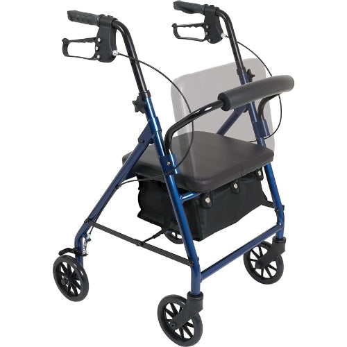 Bariatric Rollator with 8-inch wheels Blue