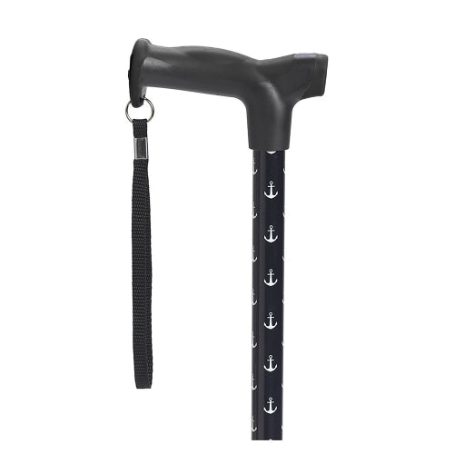 Drive Medical Comfort Grip T Handle Cane, Anchors Pattern
