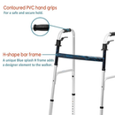 ProBasics Sure Lever Release Folding Walker with 5 Inches Wheel, Blue Flame