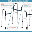 ProBasics Sure Lever Release Folding Walker with 5 Inches Wheel, Blue Flame