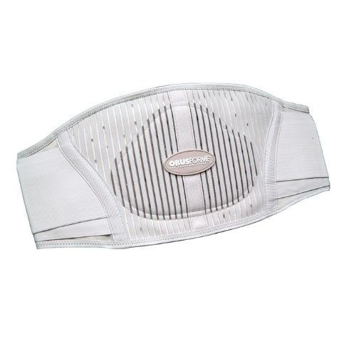ObusForme Lumbar Support Back Belt for Female in Light Gray, providing back support and improving posture, Moovakart