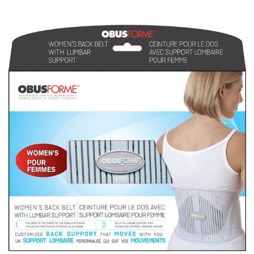 ObusForme Lumbar Support Back Belt for Female, Light Gray