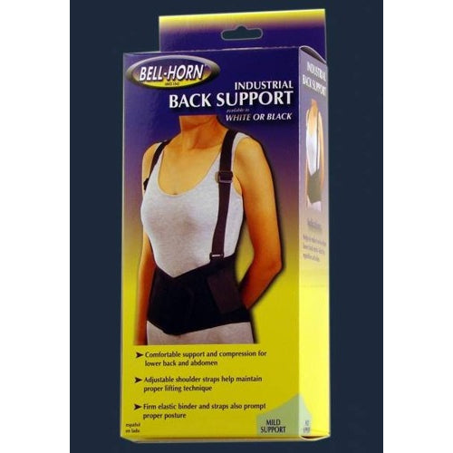 Bell-Horn Industrial Back Support, providing relief for the lower back and abdomen with adjustable straps for optimal comfort. Moovkart