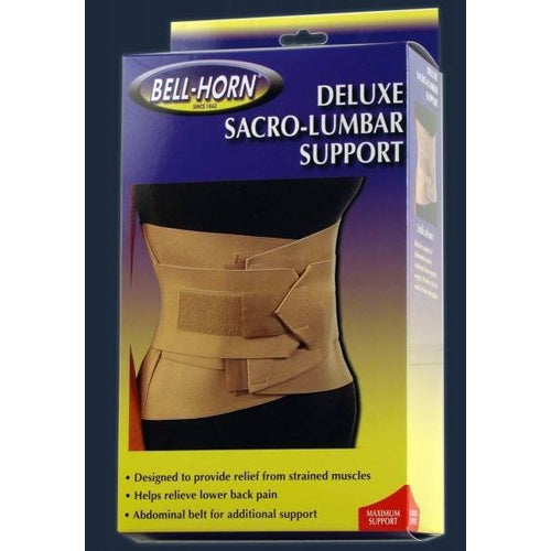 Bell-Horn Deluxe Sacro-Lumbar Support Belt, Adjustable Back Brace for Lower Back Pain