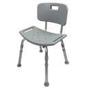 Blue Jay Perfect Aluminum Shower Chair with Back, Adjustable Seat Height and 300 lbs Capacity
