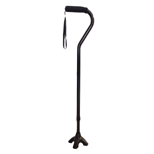 Blue Jay Offset Cane with Quadruple Tip Cane Rubber Tip, 30 - 39 Inches, Black
