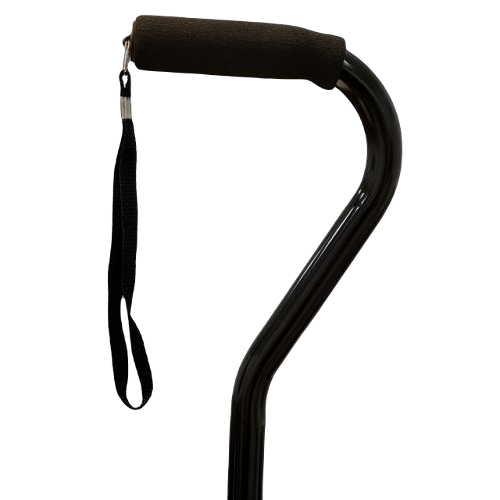 Blue Jay Offset Cane with Quadruple Tip Cane Rubber Tip, 30 - 39 Inches, Black