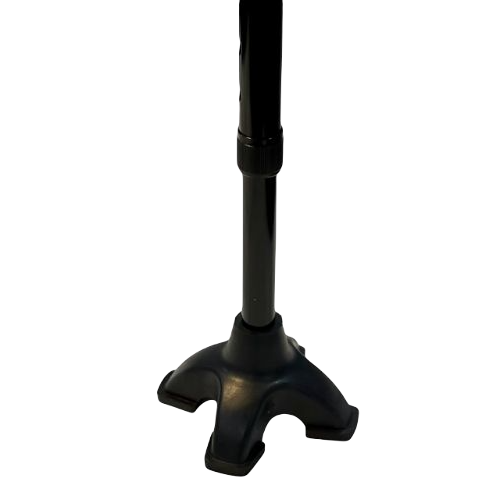 Blue Jay Offset Cane with Quadruple Tip Cane Rubber Tip, 30 - 39 Inches, Black