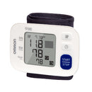 Omron 3 Series Wrist Blood Pressure Monitor with cuff wrap guide for accurate readings, Moovkart
