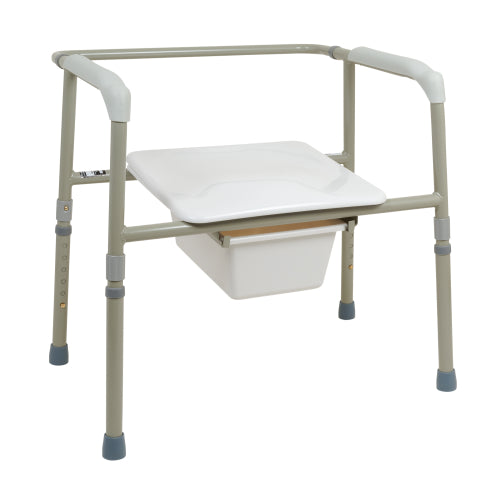 ProBasics Bariatric Three-in-One Commode with 450 lb capacity, adjustable seat height, and tool-free assembly for stability. Moovkart