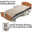 Meridian SatinAir system on bed with adjustable pressure and secure flaps, Moovkart