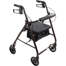 ProBasics Aluminum Rollator, Black, lightweight and foldable with storage pouch and backrest. Moovkart